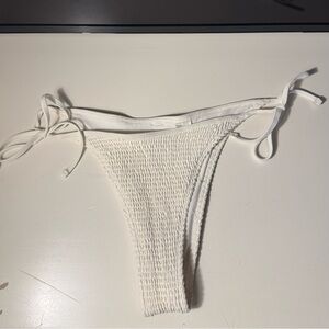 Hollister White Textured Bikini Bottom